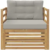 vidaXL Buitensofa Wit en Lichtgrijs