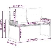 vidaXL Tuinbank 2 -Seater 4 st 110 x 59 x 82 cm poly rattan