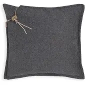 Knit Factory Imre Sierkussen - Vierkant kussen - Kussen woonkamer - Bank kussen - Decoratie kussen - Antraciet - 50x50 cm - Kussenhoes inclusief kussenvulling