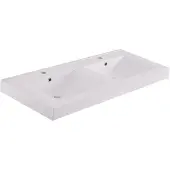 Bally Tigris Slope Dubbele Wastafel Kunstmarmer 120x46cm Met 2 Kraangaten Wit