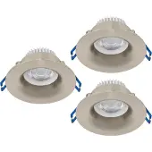 Eglo Set van 3 inbouwspots Salabate nikkel Ø 8,8cm IP65