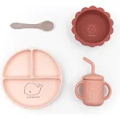 BAMBOOM Eetset Roze 4 delig
