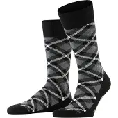 Burlington Tartan gedessineerd katoen sokken heren zwart - maat 40-46