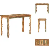 vidaXL Eettafel 110x52x76 cm, gerecycled hout, massief hout - Eettafels