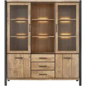 Profijt Meubel Vitrinekast Mantera 200x180x48 cm lichtbruin
