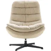 Profijt Meubel - Draaifauteuil Baray - Beige - Grove weefstof - 4-teens voet