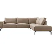 Profijt Meubel - Hoekbank rechts Alburg - Taupe - leer