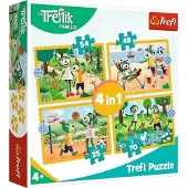 Trefl Stripfiguren 4-in-1 Puzzel - 70 stukjes - Vanaf 4 jaar