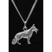MOOYE ® - Collectie Zilveren Duitse herder ketting hanger - groot