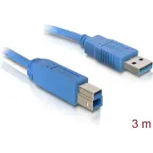 DeLOCK USB A naar USB B - 3 meter - Blauw -