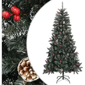 Prolenta Maison Exclusive - Kunstkerstboom met standaard, groen, 210 cm, PVC