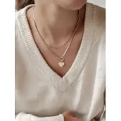 Hey Happiness Hart Hanger & Slangenketting Set – Ketting Set Dames – Roestvrij Staal 18K Verguld – Verstelbaar – Waterproof – Roségoud