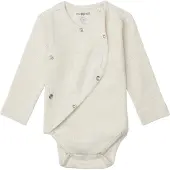 Noppies baby newborn romper Nono van katoen Ecru Jongens Stretchkatoen V-hals - maat 62