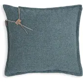 Knit Factory Imre Sierkussen - Vierkant kussen - Kussen woonkamer - Bank kussen - Decoratie kussen - Jeans - 50x50 cm - Kussenhoes inclusief kussenvulling