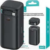 Usams Powerbank met intrekbare USB-C kabel, 18000 mAh, PD45W snelladen, XMF serie, zwart/zwart, 20KCD21601 (US-CD216)