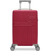 Bhppy Handbagage koffer 55x34x20 cm - Reiskoffer handbagage - TSA slot - 28L - Signature koffer Red Cherry