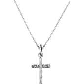 The Jewelry Collection Zilver Gerhodineerde Collier kruis 1 1329787