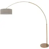 Steinhauer Gouden booglamp Sparkled Light met grijze kap