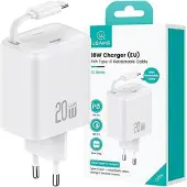 Usams LAD. SÍŤ. 1X USB-C naar USB-C kabel met vergrendeling, PD+QC 20W, snelladen, GAN, wit/wit, YC serie, model CC233TC02 (US-CC233)