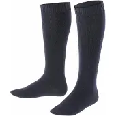 Falke Comfort Wool lang eenkleurig wol kniekousen kinderen blauw - maat 27-30