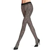 Falke Shell Fragments gedessineerd materiaal transparent 20 DEN panty dames zwart - maat M-L