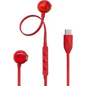 JBL Tune 305C - USB-C Oordopjes voor iPhone 15, 16 & 17 - Bedrade In-ear met Microfoon - Oortjes Bedraad - Pure Bass Sound - Android & Laptop - Rood