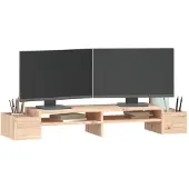 vidaXL Monitorstandaard 100x27,5x15 cm massief grenenhout