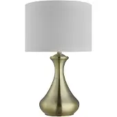 Searchlight Tafellamp Touch 2750, dimbaar, brons / oud-messing, Woon-/ Eetkamer, Textiel / Stof / Zijde, Tafellamp