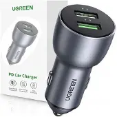 UGREEN - AUTOLADER - 2X USB 36W Q.CHARGE SCP/FCP/AFC GRIJS