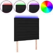 vidaXL Hoofdbord LED 100x5x118/128 cm stof zwart
