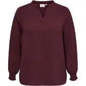 ONLY Carmakoma - CARMETTA L/S V-NECK TOP WVN NOOS - Dames - T-shirt