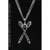 MOOYE ® - Collectie Zilveren Dartpijlen gekruist klein ketting hanger