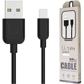 Usams U-Turn Serie - Lightning Kabel - 1m - Snel Opladen - Zwart