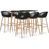 vidaXL 7-delige Barset zwart