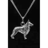 MOOYE ® - Collectie Zilveren Tervuerense herder ketting hanger - groot