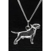 MOOYE ® - Collectie Zilveren Bull terrier ketting hanger - groot