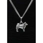MOOYE ® - Collectie Zilveren Duitse keeshond 2 ketting hanger - klein