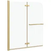 vidaXL Douche Omheining Transparant en Goud 120 x 140 cm