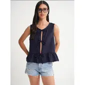 MixRay Geribbelde Strik Voor Blouse