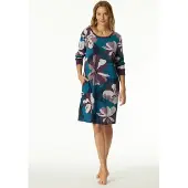 Schiesser Dames Nachthemd lange mouw - Flower - Modal dames nachtjapon - Luxe nachtkleding dames - 36