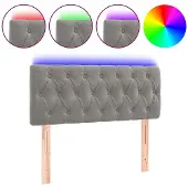 vidaXL Hoofdbord LED 100x7x78/88 cm fluweel lichtgrijs