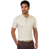 Profuomo polo katoenblend 3 knoops sluiting beige