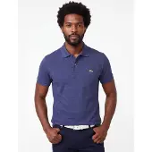 Lacoste poloshirt blauw gemêleerd piqué