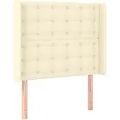 vidaXL Hoofdbord met randen 103x16x118/128 cm kunstleer crèmekleurig