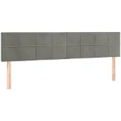 vidaXL Hoofdborden 160x5x78/88 cm fluweel lichtgrijs