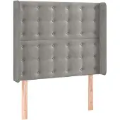 vidaXL Hoofdbord met randen 83x16x118/128 cm fluweel lichtgrijs
