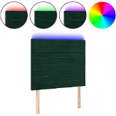 vidaXL Hoofdbord LED 100x5x118/128 cm fluweel donkergroen