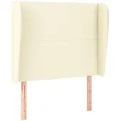vidaXL Hoofdbord met randen 83x23x118/128 cm kunstleer crèmekleurig