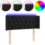 vidaXL Hoofdbord LED 93x16x78/88 cm fluweel zwart