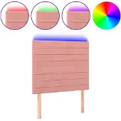 vidaXL Hoofdbord LED 100x5x118/128 cm fluweel roze